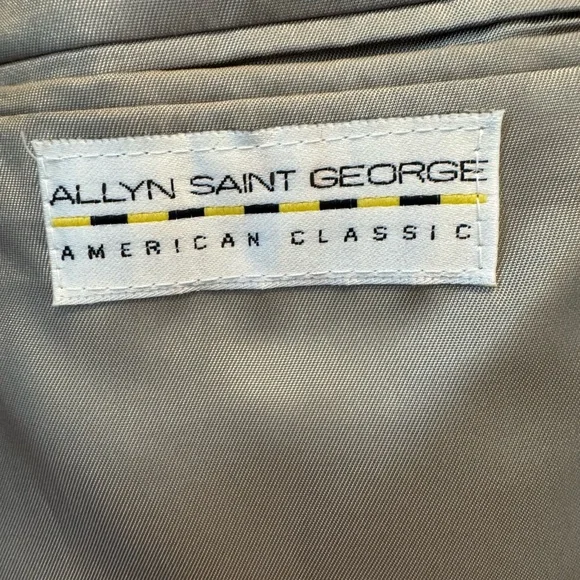 Allyn Saint George Vintage Houndstooth Wool Blazer Mens 42R USA Union Made - Picture 5 of 8